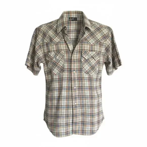 Levi’s Plaid Western Shirt M Tapered Fit Vintage Inspired Casual - Picture 2 of 5